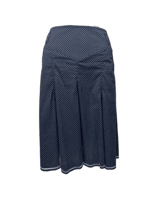 Riani Dresses & Skirts - RIANI Polka Dot Preppy Classic A-Line Pleated‎  Stretch Navy White Skirt Size 8